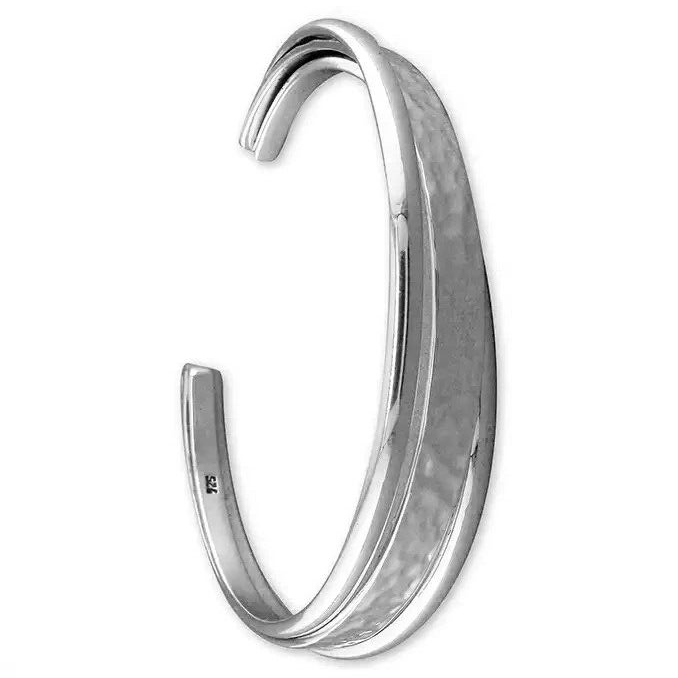 Solid Textured Bangle Sterling Silver 925 Hallmarked British Made Brand New