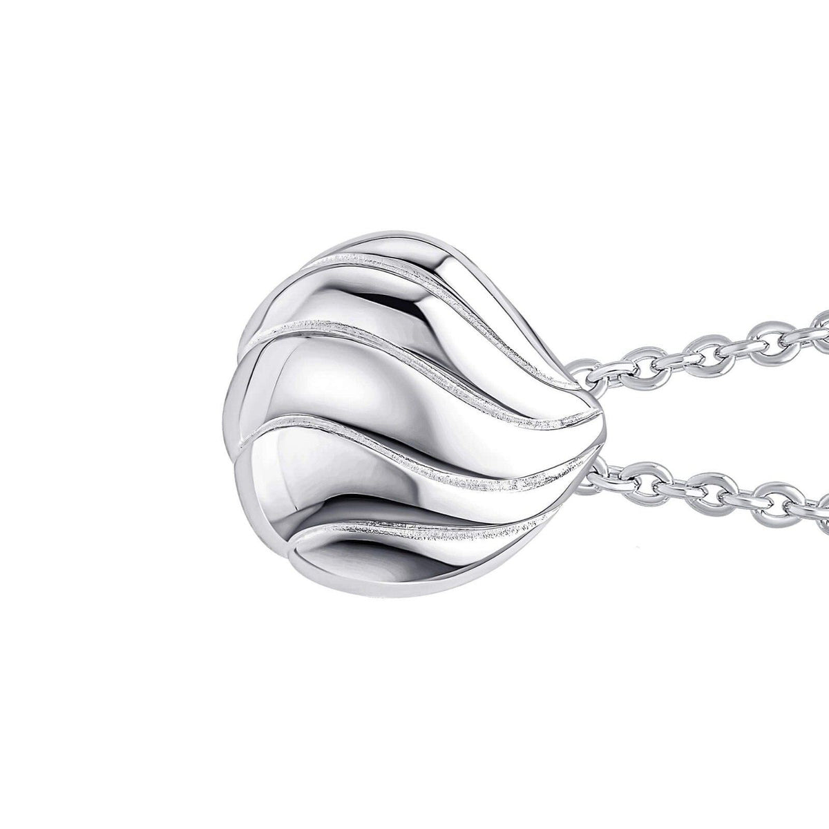 Organic Wave Pendant Sterling Silver 925 Hallmark All Chain Lengths British Made