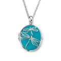 Dragonfly Blue Enamel Locket Sterling Silver 925 Hallmarked All Chain Lengths
