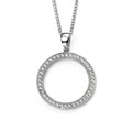 Channel Set Circle Pendant Sterling Silver 925 Hallmarked All Chain Lengths