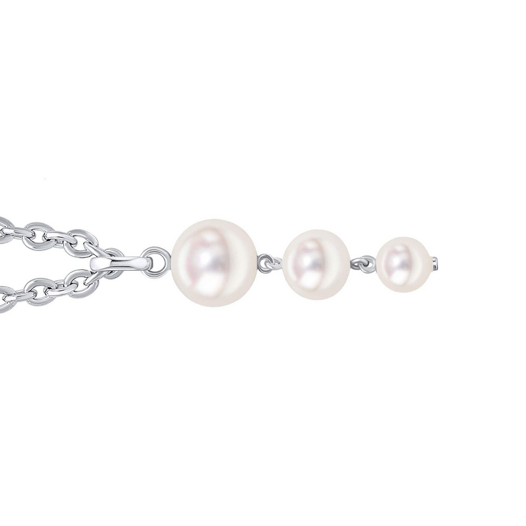 3 Stone Pearl Drop Pendant Sterling Silver 925 Hallmarked All Chain Lengths