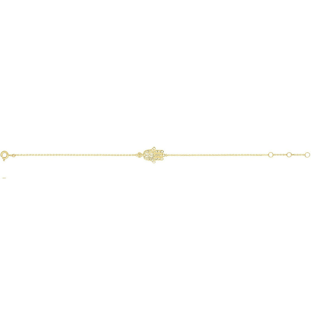 Ladies Filigree Hamsa Bracelet 9ct Yellow Gold 375 Hallmarked British Made 