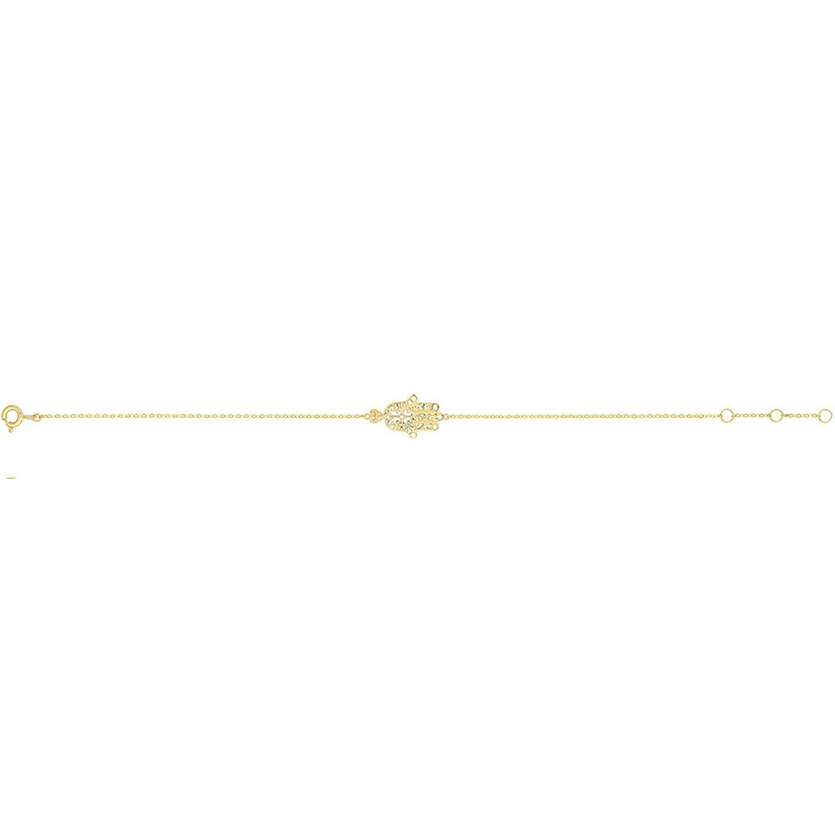 Ladies Filigree Hamsa Bracelet 9ct Yellow Gold 375 Hallmarked British Made 