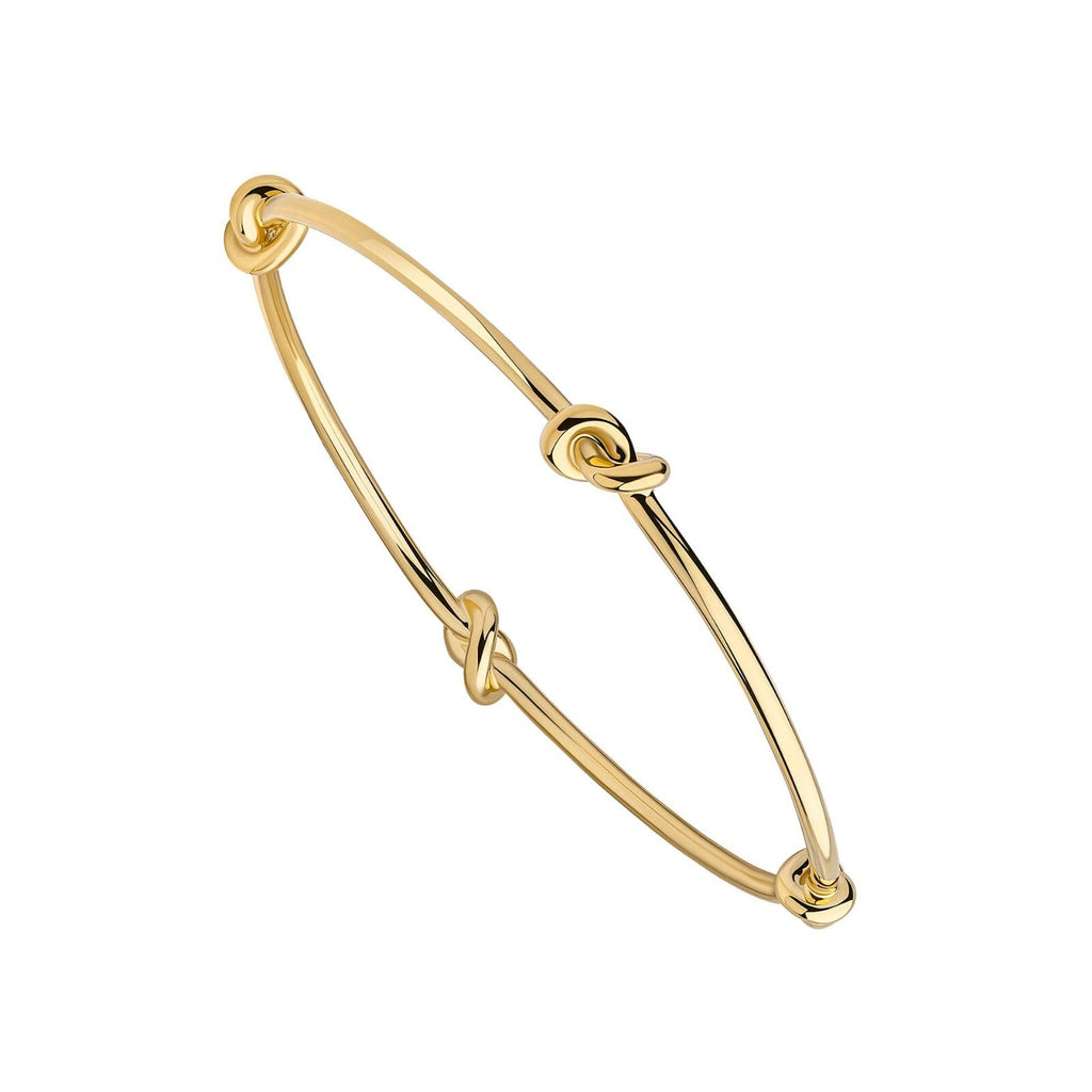 Love Knot Bangle 9ct yellow Gold Plated Hallmarked Brand New Boxed