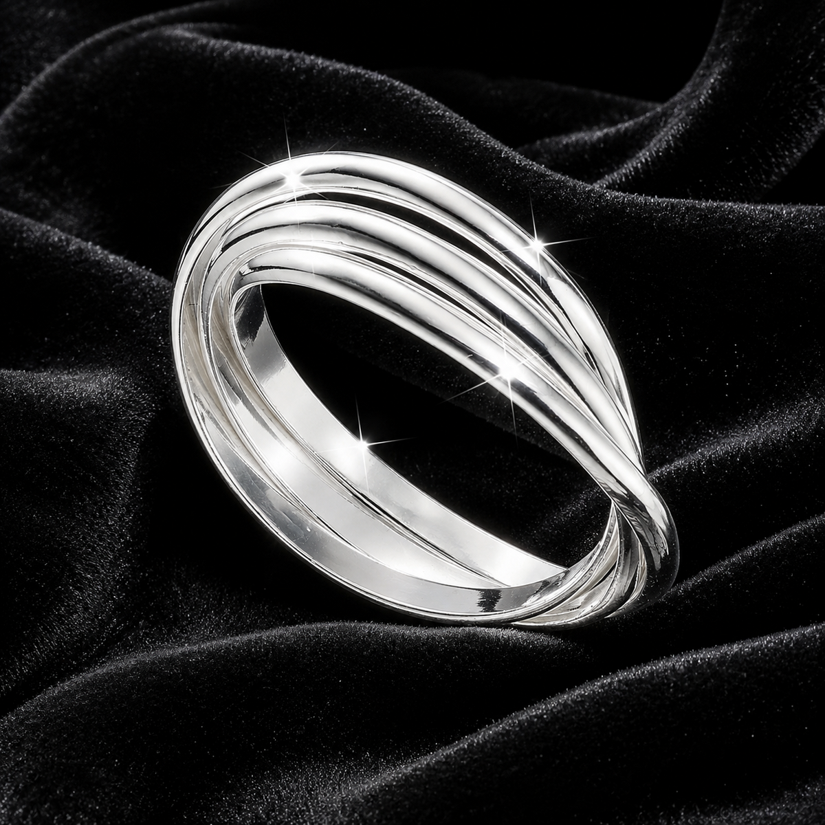Sterling Silver 3 Piece Russian Ring 925 Hallmarked Size K - S British Made