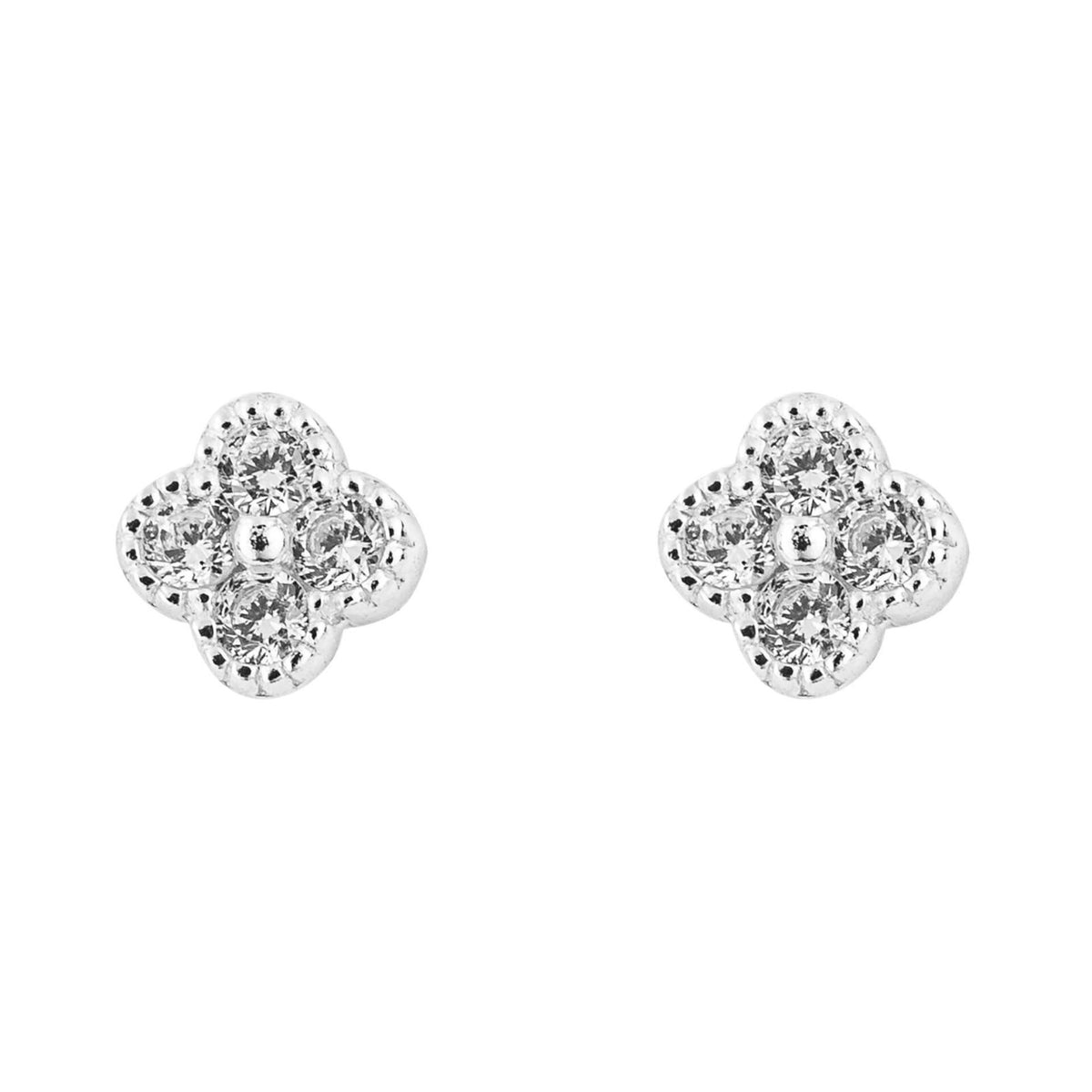 Flower Stud Earrings Sterling Silver 925 Hallmarked British Made Brand New Boxed