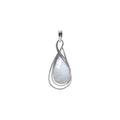 Teardrop Wire Moonstone Pendant Sterling Silver 925 Hallmarked All Chain Lengths