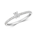 21 Natural Diamond Baguette Ring 18ct White Gold Hallmarked Sizes K - N