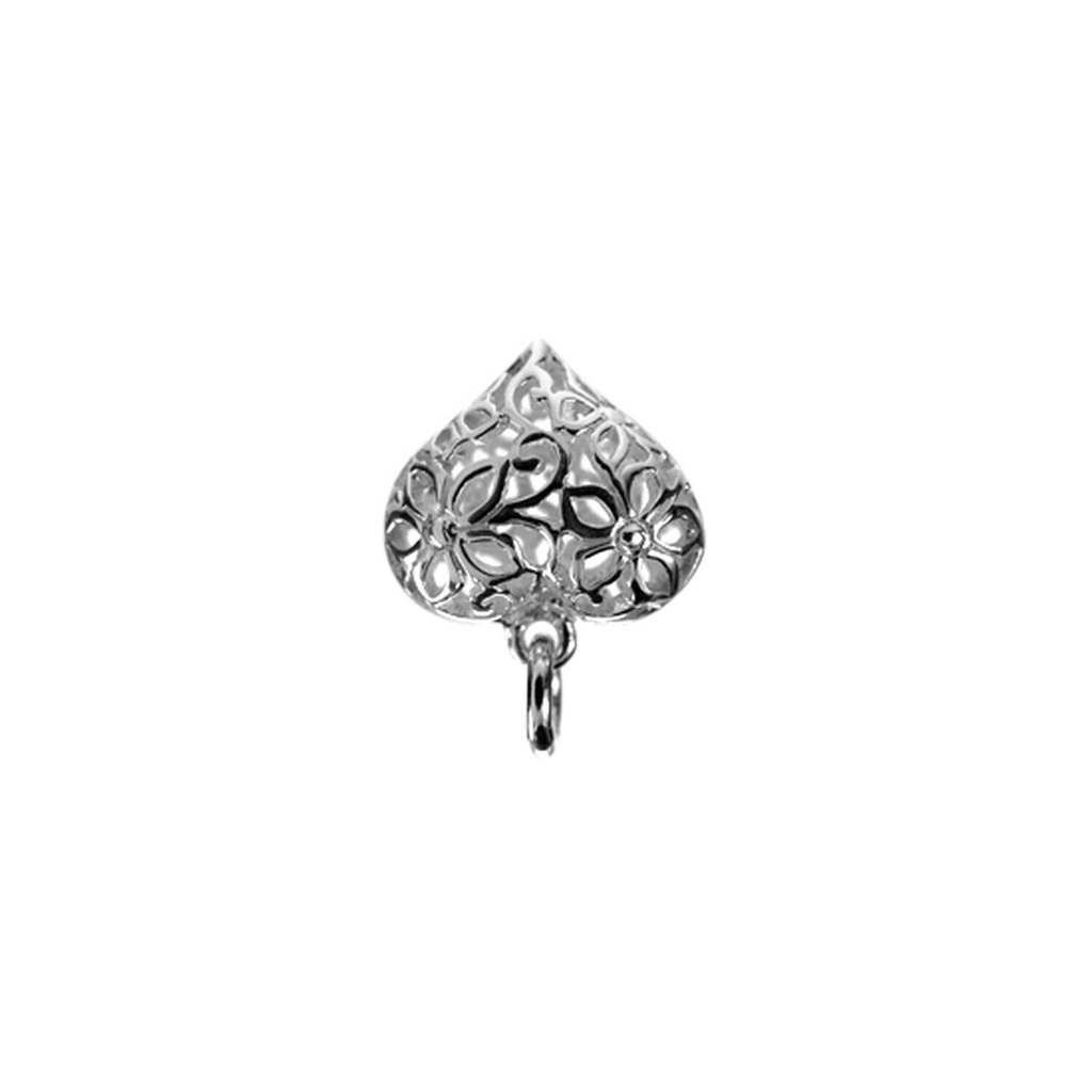 Flower Heart Pendant Sterling Silver 925 Hallmarked All Chain Lengths Brand New