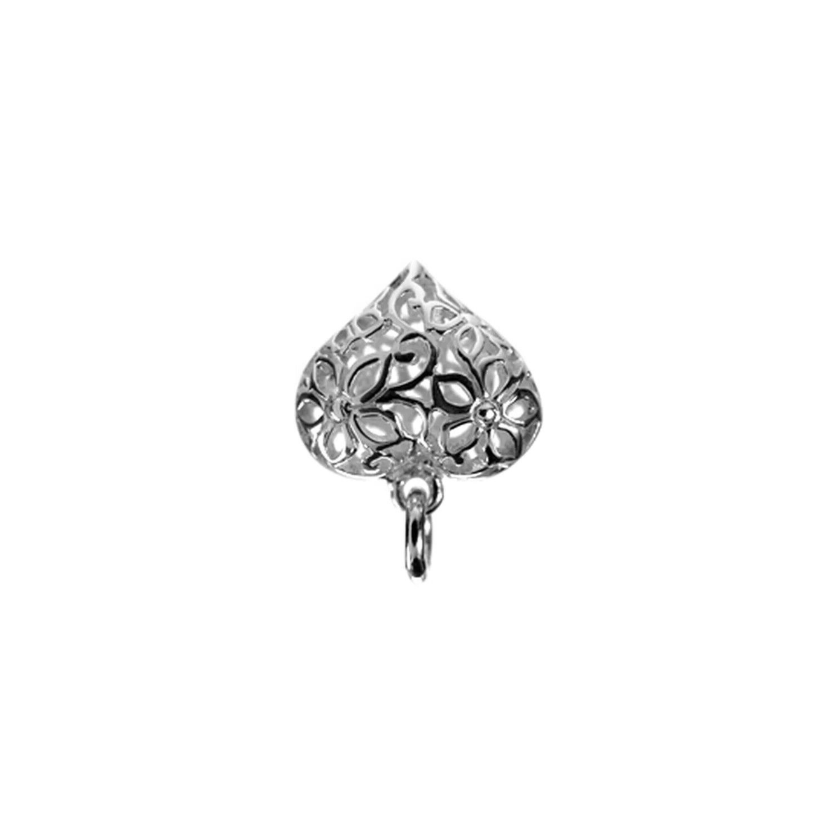 Flower Heart Pendant Sterling Silver 925 Hallmarked All Chain Lengths Brand New