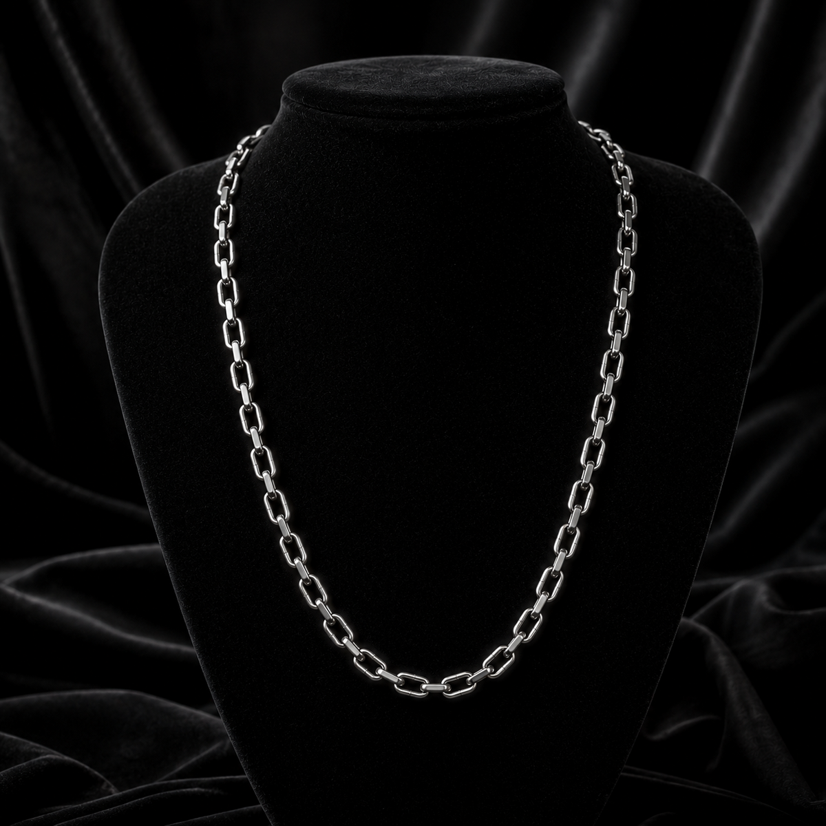 Heavy Oxidised Gents Anchor Chain Solid Sterling Silver 925 Hallmarked
