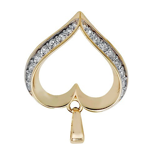 Double Set Heart 9ct Yellow Gold Pendant 375 Hallmarked All Chain Lengths