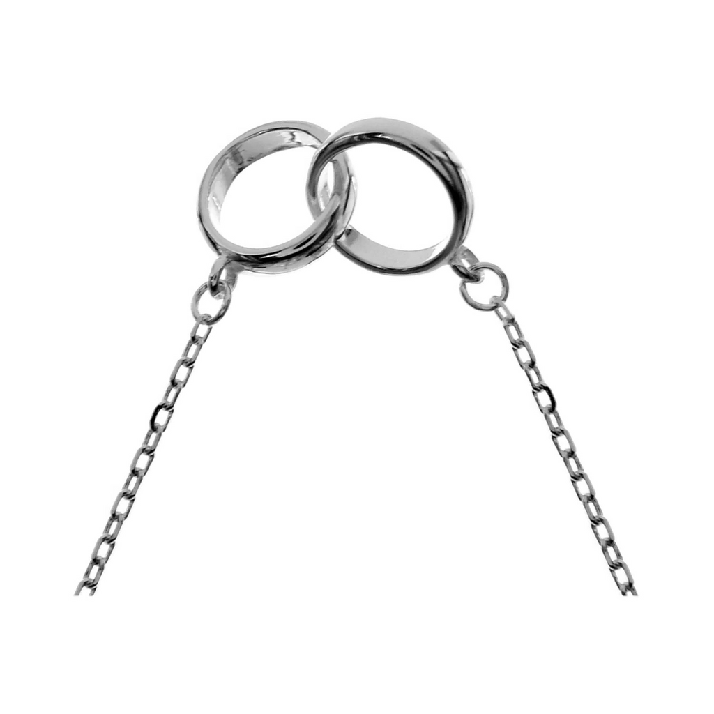 Double Loop Necklace Solid Sterling Silver 925 Hallmarked British Made