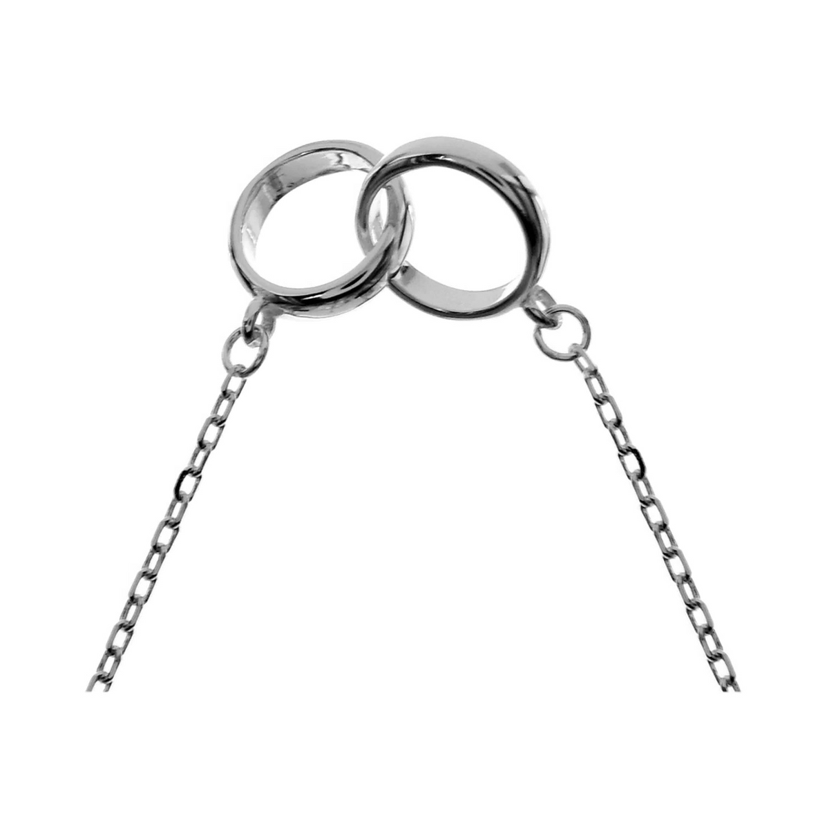 Double Loop Necklace Solid Sterling Silver 925 Hallmarked British Made