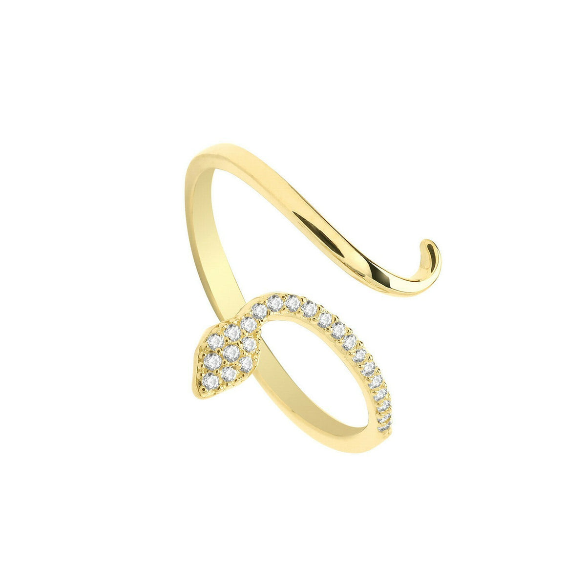 Gemstone Snake Ring 9ct Yellow Gold Hallmarked Sizes J - R British Made