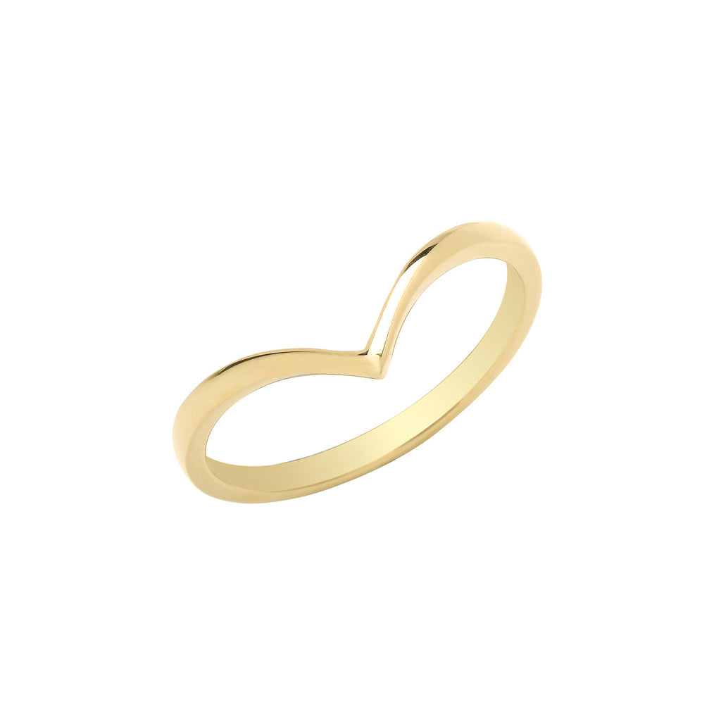 Wishbone Ring 9ct Yellow Gold Hallmarked Sizes J - Q British Made