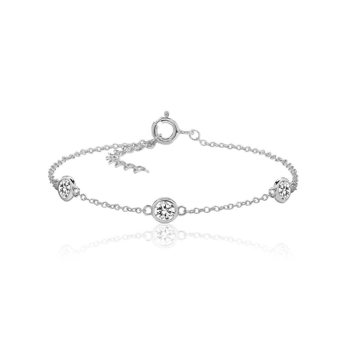 Bezel Set Tennis Bracelet Sterling Silver 925 Hallmarked Brand New Boxed