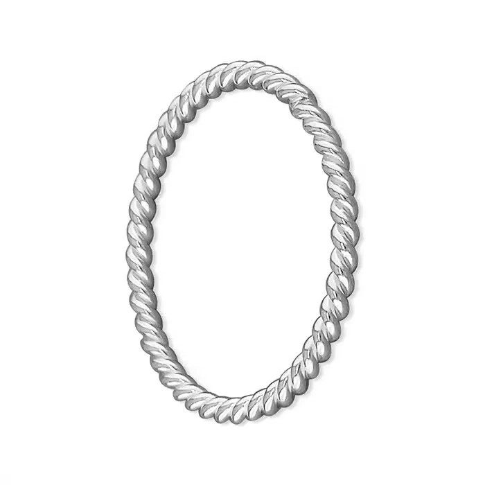 Thin Twisted Band Ring Sterling Silver 925 Hallmarked British Made Size J - R
