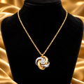 Ladies Halo Love Knot Necklace 9ct 2 Tone Gold 375 Hallmarked British Made