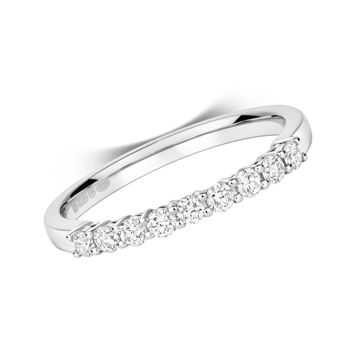 9 Natural Diamond Eternity Ring 18ct White Gold Hallmarked Sizes J - Q