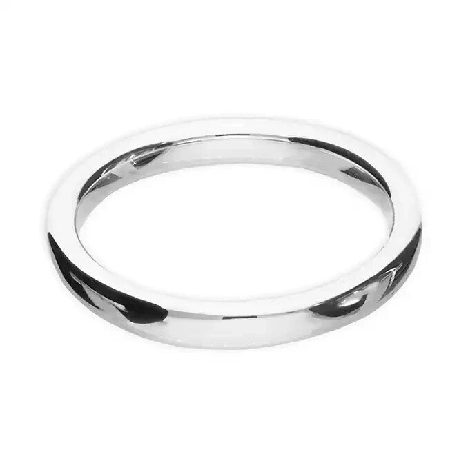 3mm Court Band Ring Sterling Silver 925 Hallmarked British Made Size M - T