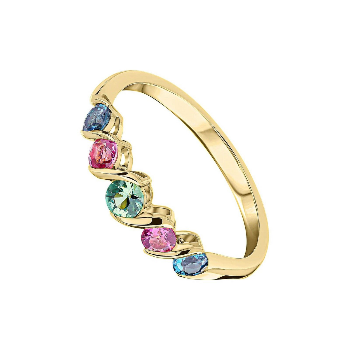 Amalfi Precious Twist Ring 9ct Yellow Gold 375 Hallmarked Sizes L - Q