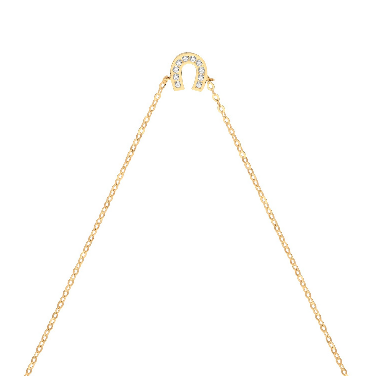 Ladies Horseshoe Necklace 9ct Yellow Gold 375 Hallmarked British Made