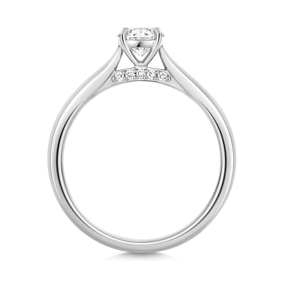 11 Lab-Grown Diamond Engagement Ring 18ct White Gold Hallmarked Sizes J - Q