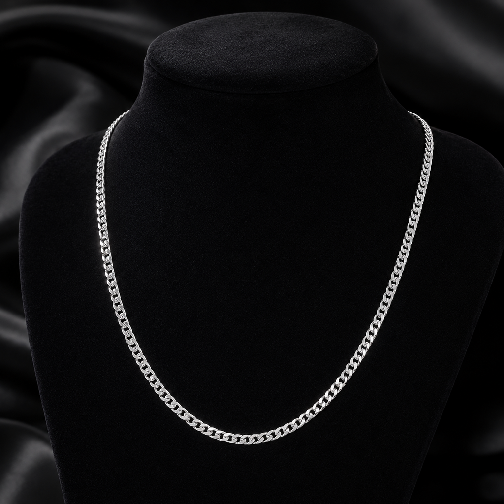 Gents Heavy DC Curb Chain Solid Sterling Silver 925 Hallmarked British Made