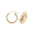 9ct Yellow Gold DC Hinged Hoop Earrings 375 Hallmarked 10mm - 30mm Diameter