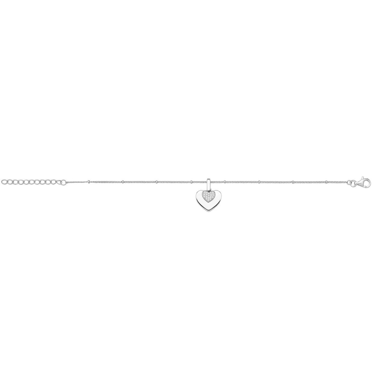 Ladies Heart Station Bracelet Sterling Silver 925 Hallmark Brand New Boxed