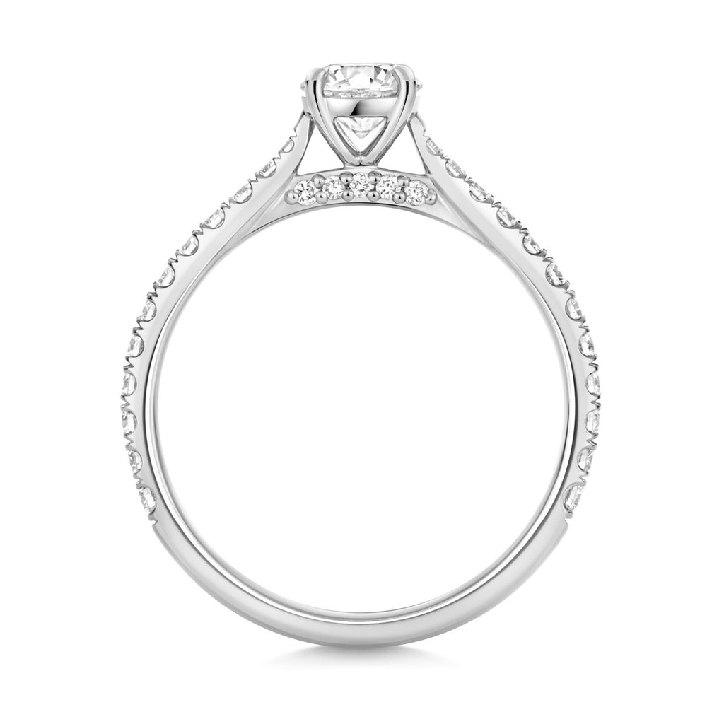 35 Lab-Created Diamond Engagement Ring 18ct White Gold Hallmarked Sizes J - Q