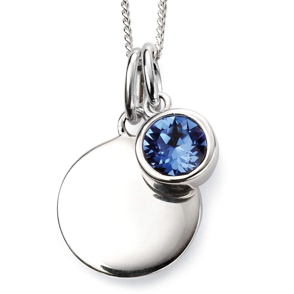 Engravable Solitaire Sapphire Pendant and Earrings Set Solid Sterling Silver