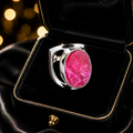 Oval Ruby Quartz Ring Sterling Silver 925 Hallmarked British Made Size K - T