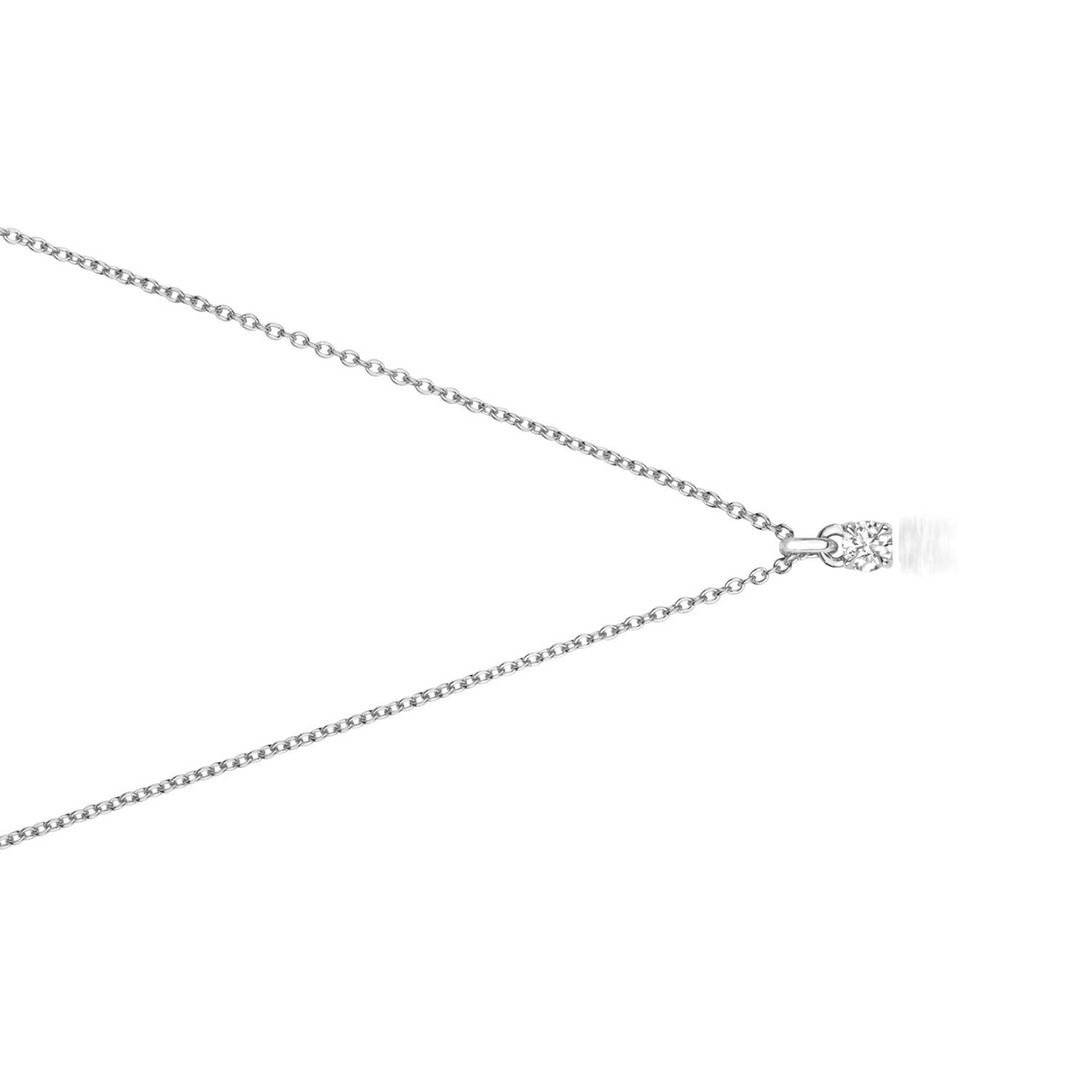 1 Natural Diamond 4 Claw Necklace 18ct White Gold Hallmarked British Made