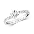 13 Natural Diamond Set Shoulders Ring 18ct White Gold Hallmarked Sizes J - Q