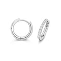 8mm Natural Diamond Hoop Earrings 18ct White Gold Hallmarked British Made