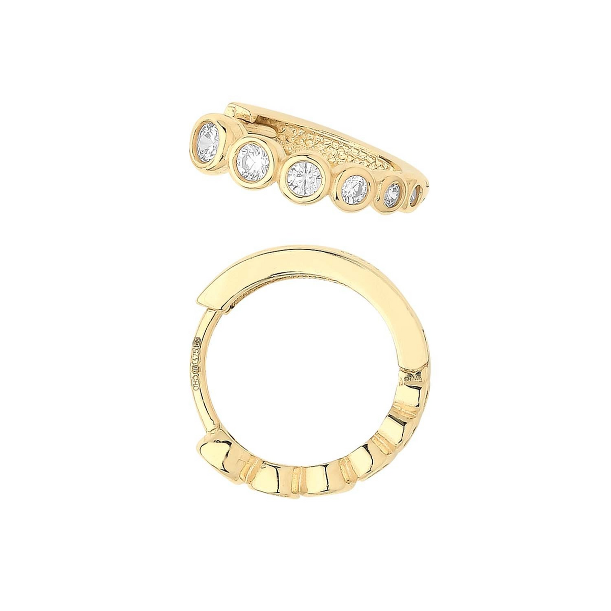 Mens Graduated Huggie Hoop Earring 9ct Yellow Gold 375 Hallmarked Brand New