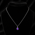 Amethyst Teardrop Necklace Solid Sterling Silver 925 Hallmarked British Made