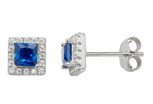 Sapphire Gemstone Earrings Solid Sterling Silver 925 Hallmark Brand New Boxed