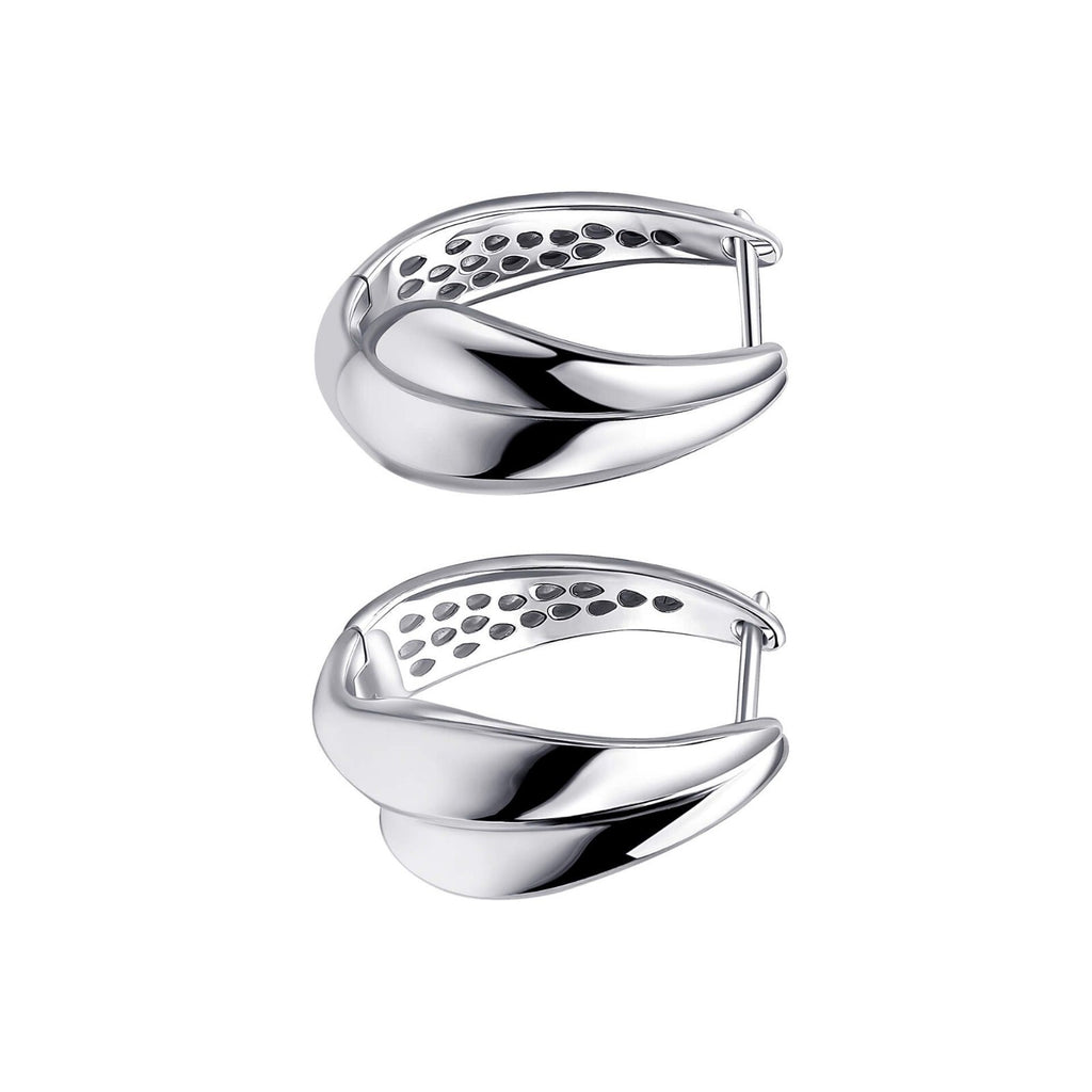 Sterling Silver Organic Hoop Earrings 925 Hallmarked British Made Brand New