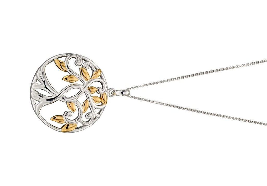 Tree Of Life Pendant 9ct Yellow Gold Plated Hallmarked All Chain Lengths
