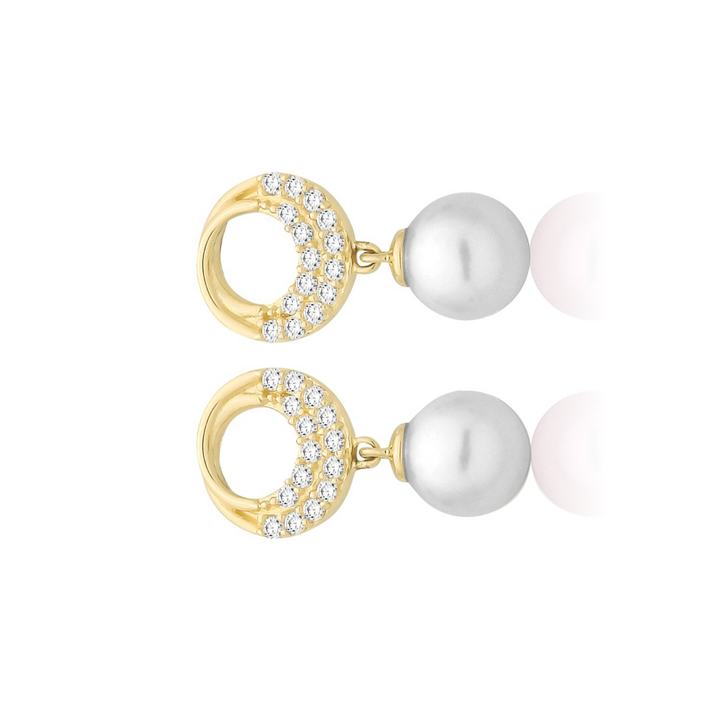 Pearl Statement Drop Earrings 9ct Yellow Gold 375 Hallmarked Brand New