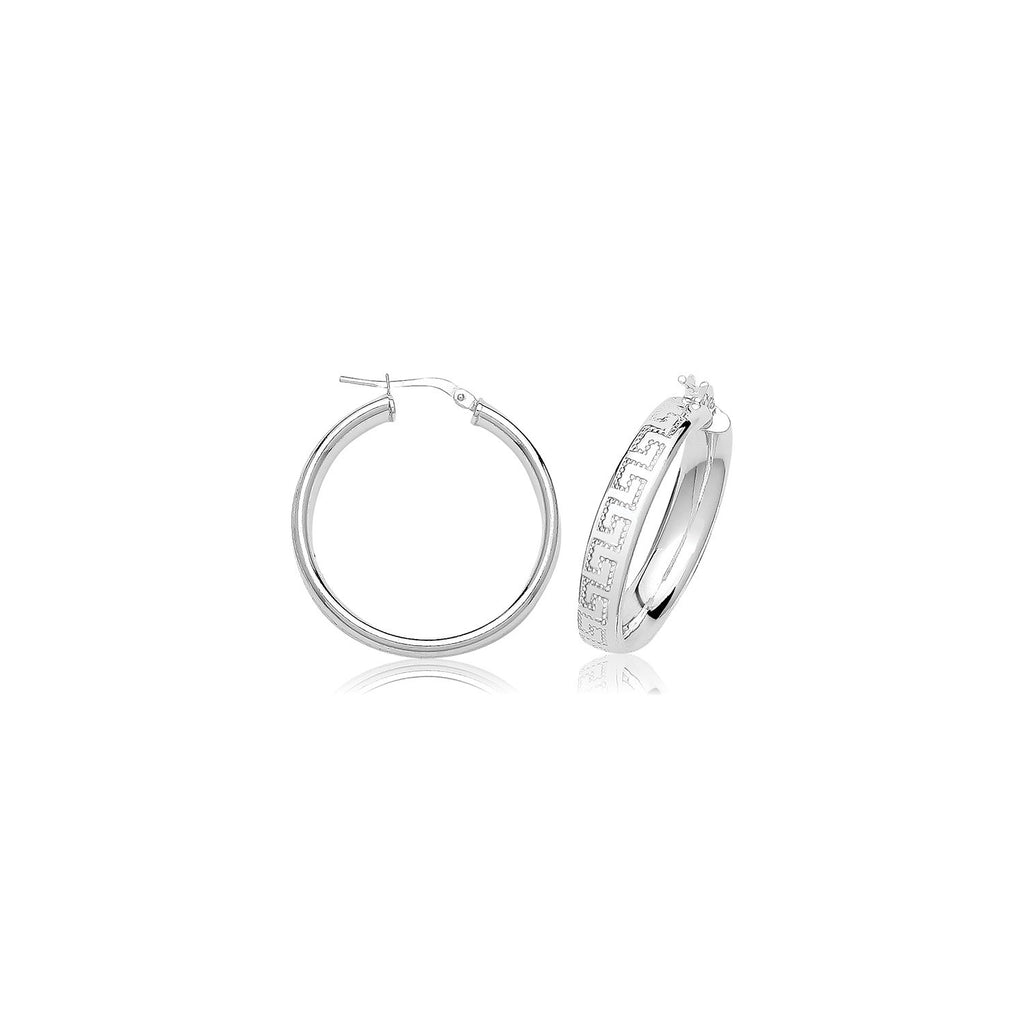 Authentic Greek Sterling Silver Hoops 925 Hallmarked 15mm - 50mm Diameter