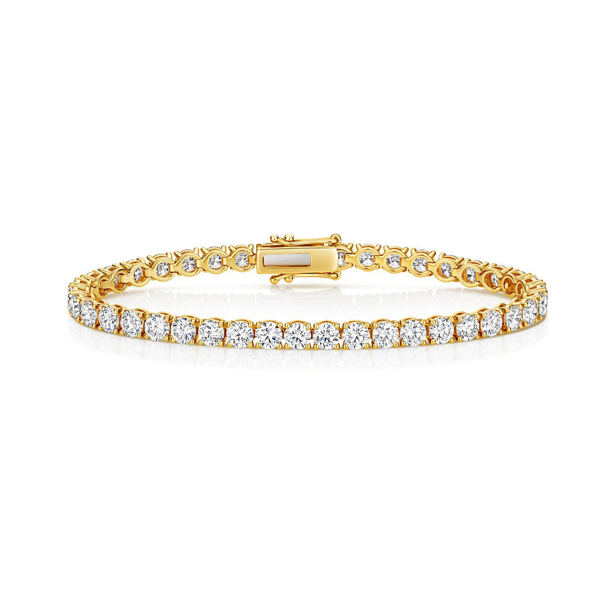 Lab Grown Diamond 18ct Yellow Gold Tennis Bracelet Hallmarked British Made
