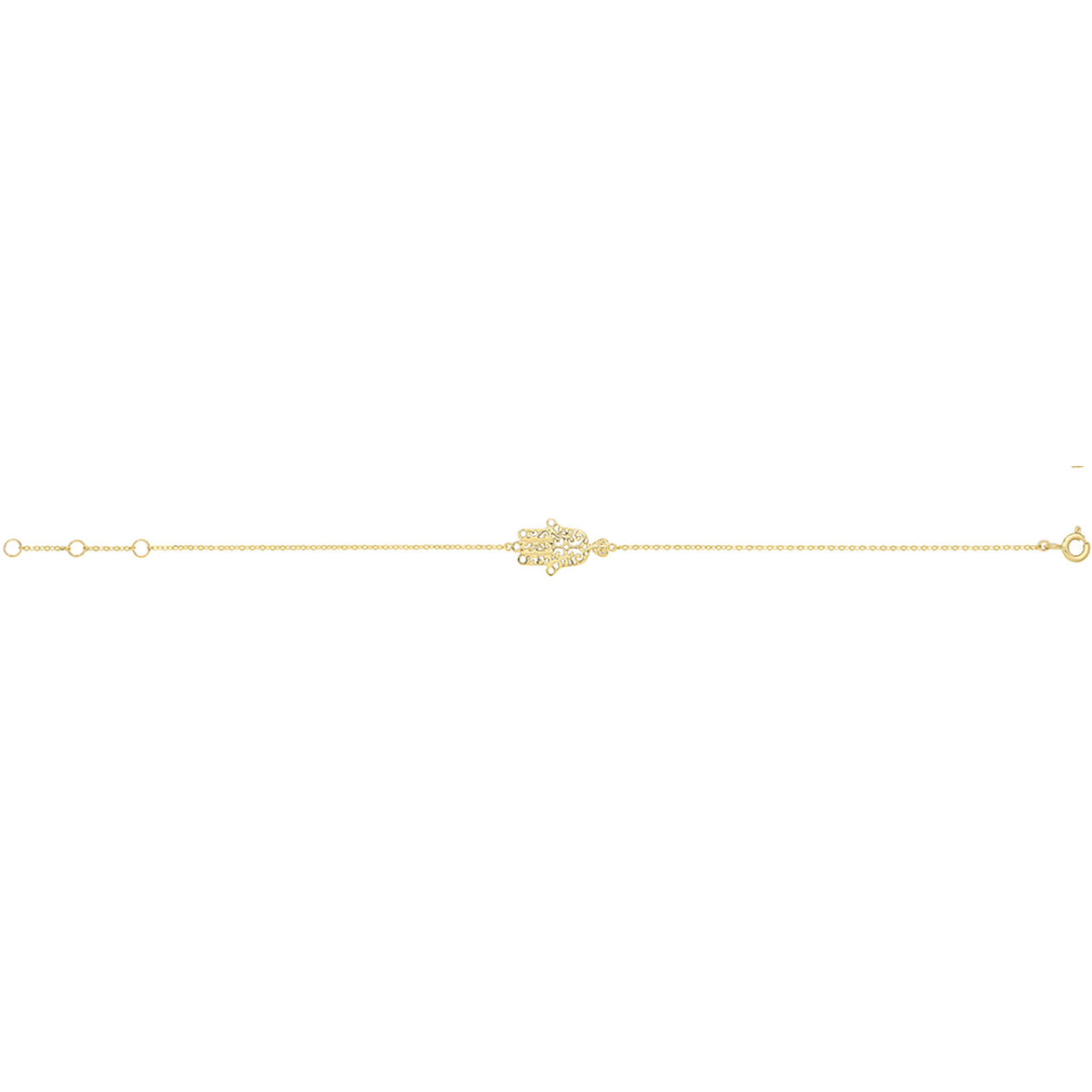 Ladies Filigree Hamsa Bracelet 9ct Yellow Gold 375 Hallmarked British Made 