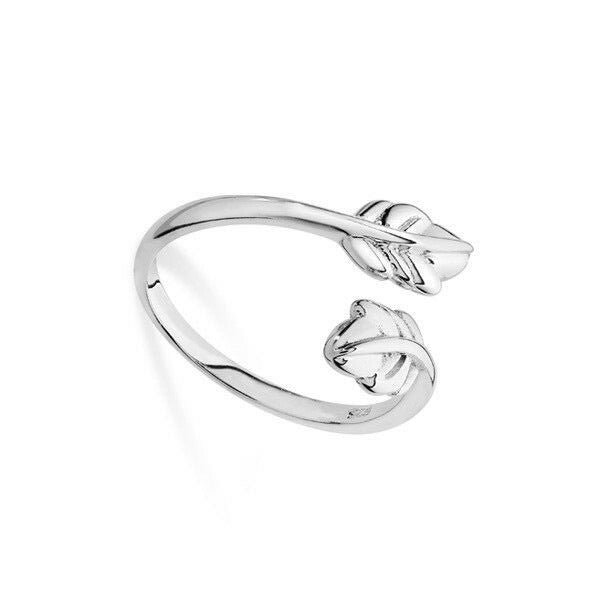 Sterling Silver Ring Leaf Detail Wrap 925 Hallmarked Size J - R Brand New Boxed