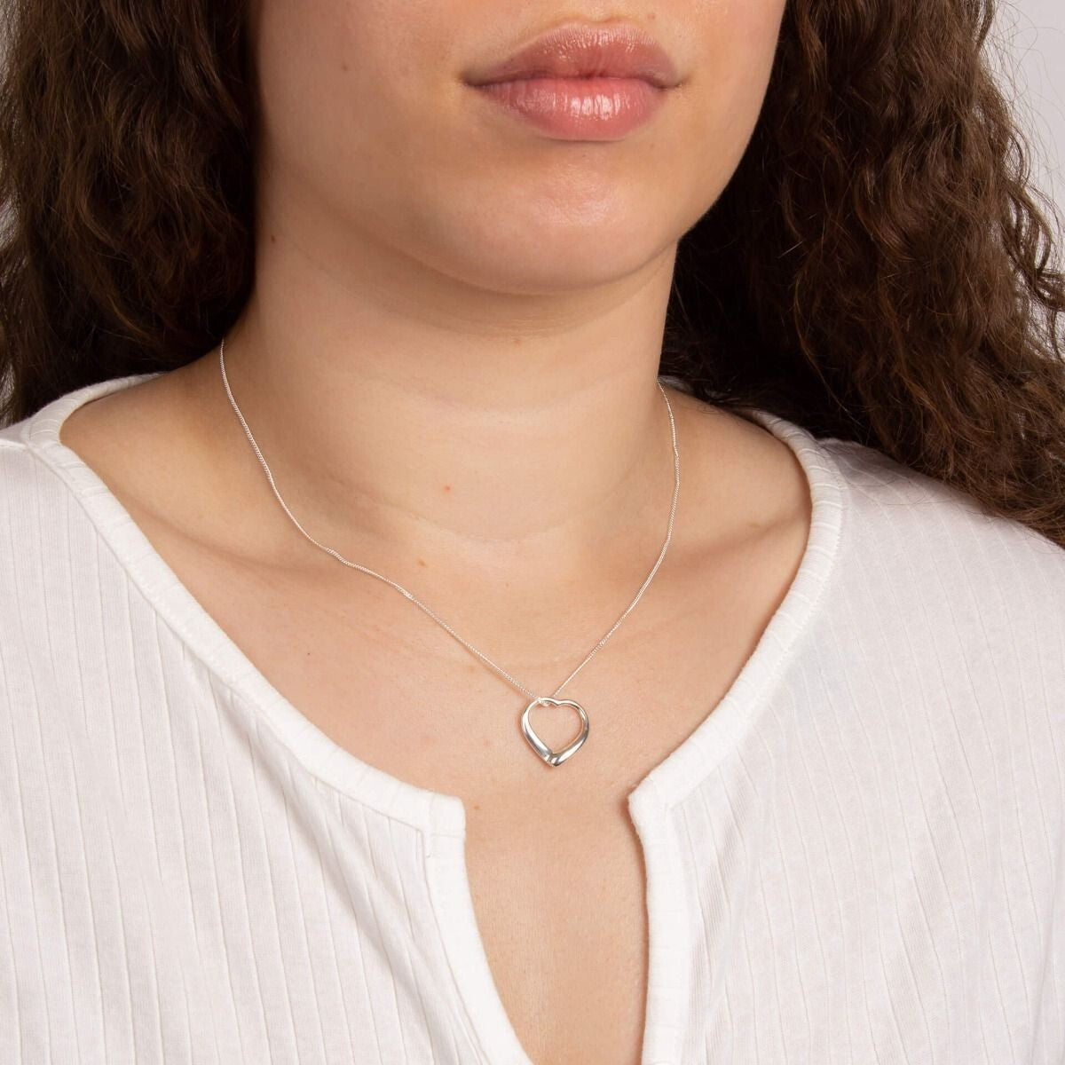 Large Heart Necklace 925 Sterling Silver Hallmarked British Made Brand New