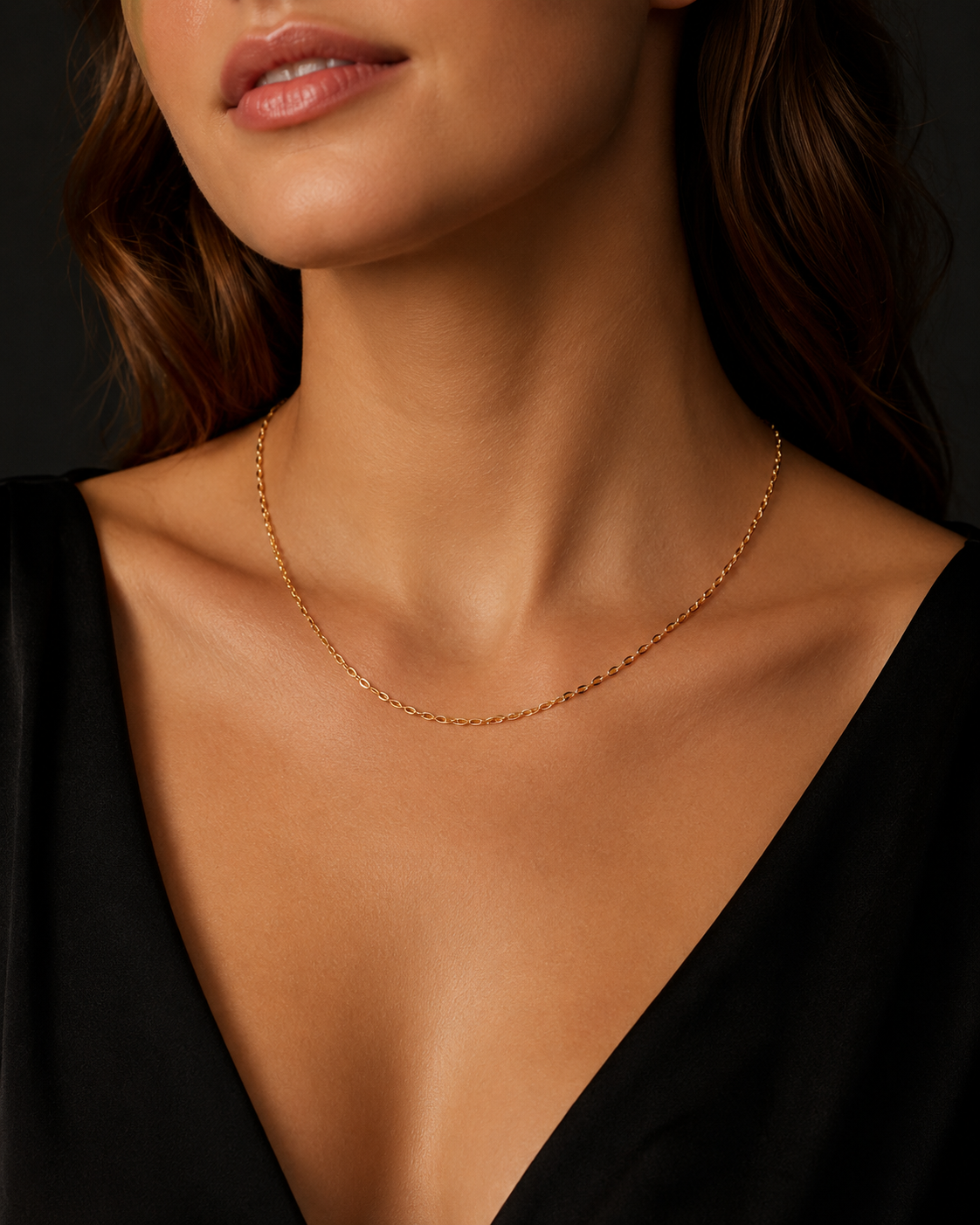 Oval Trace Chain Necklace 9ct Yellow Gold 375 Hallmarked British Made 45cm