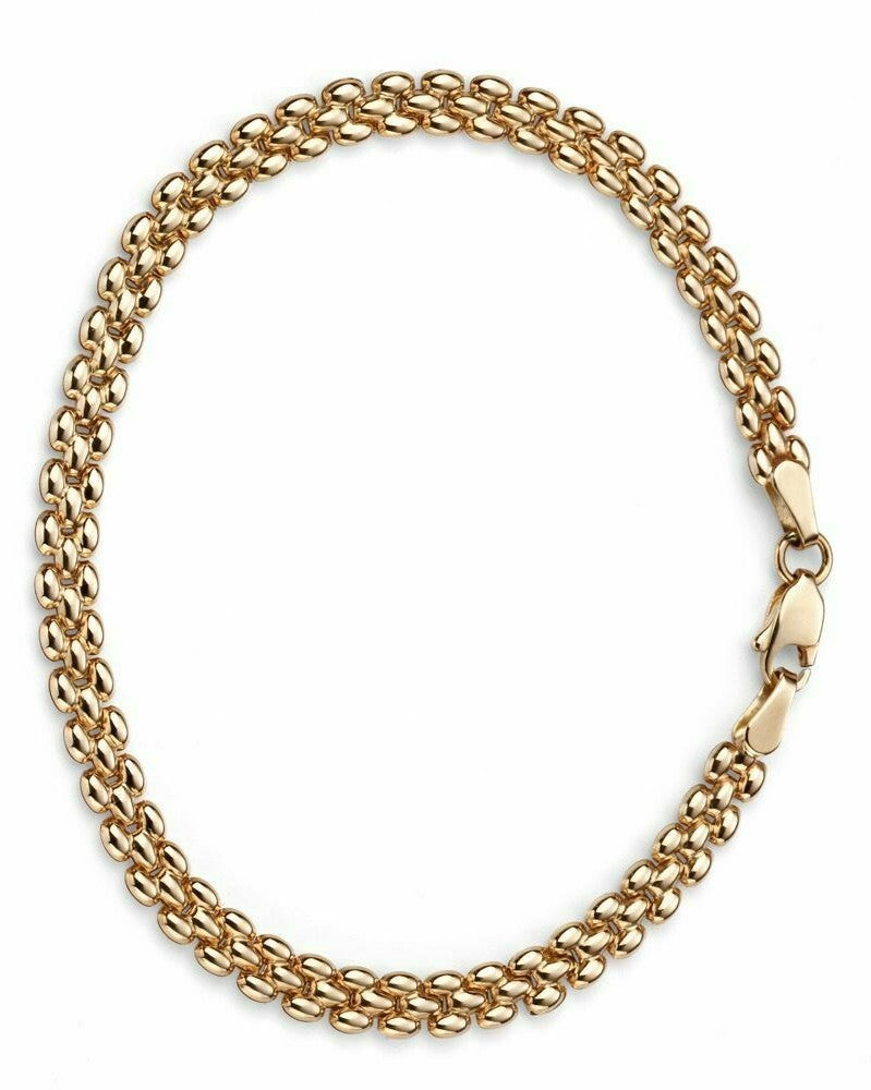 9ct Yellow Gold Linked Bracelet (18.4cm) 375 Hallmarked British Made